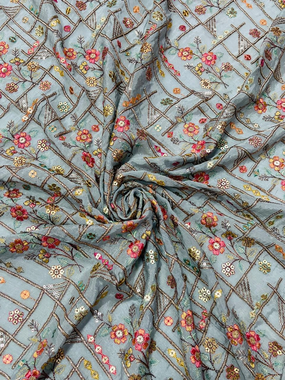 Thread Embroidery Exclusive Grace Full Embroidery Fabric-2