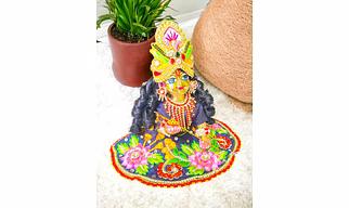 6inch/15cm Laddu Gopal & 4inch/11cm Radha Rani Pure Ashtdhatu Eight Metal Idol, Yugal Jodi Bal Roop, Radha Krishna, Iskcon Deities.