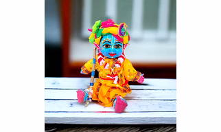 Exclusive Beautiful Handicraft 18in/46cm Baby Krishna Toy With Clothes, Fancy Krishna Dolls, Little Krishna Stand Or Sit both Position.