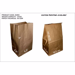 evergreen square bottom paper pouch 6.5"x9"x4.5" (100 pcs pack)