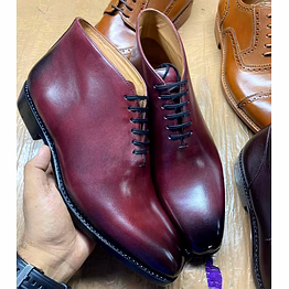 buwch goodyear welted leather handmade chukka boot for men