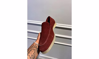 Maroon Casual Leather Sneaker For Mne's