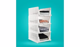 Cloth Stacker Foldable Storage Stacker for Wardrobe - 4 Layers