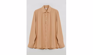 Elegant Beige Twill Formal Shirt