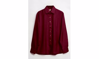 Burgundy Wine Textured Crepe Shirt