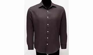 Dark Brown Textured  Crepe Shirt