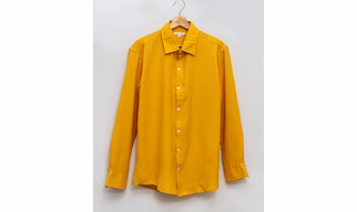 Mustard Yellow Textured  Crepe Shirt