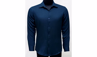 Navy Textured Crepe Shirt