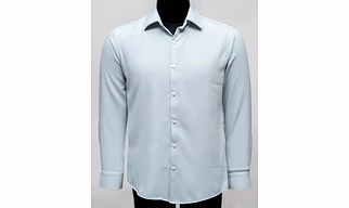 Pastel Light Blue Textured  Crepe Shirt