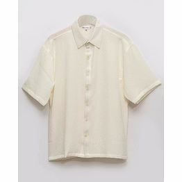 impellors 27 share your story white jacquard oversized half sleeves shirt