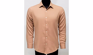 Tan Brown Textured  Crepe Shirt