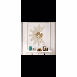 modern geometric mesh gold wall clock
