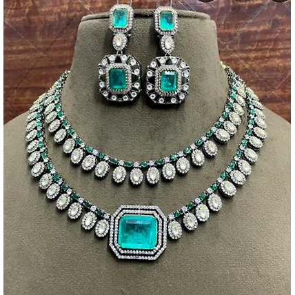 Colour Double layer stone necklace-12578476