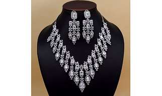 Silver Color American Diamond Necklace