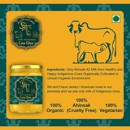 Desi Cow Ghee/ A2  Bilona Ghee - Shree Ghritam 250 g-250g-2