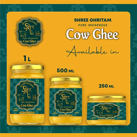Desi Cow Ghee/ A2  Bilona Ghee - Shree Ghritam 250 g-250g-1