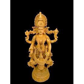 Handcrafted Whitewood Vishnu