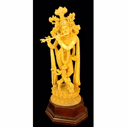 divine harmony: handcrafted lord krishna in tribhanga posture