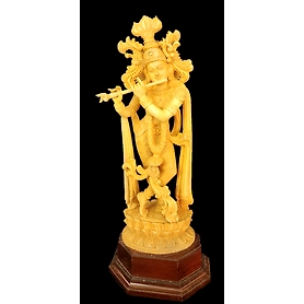 Divine Harmony: Handcrafted Lord Krishna in Tribhanga Posture