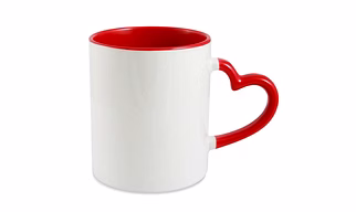 Heart Shape 3 Tone Ceramic Stoneware Mug