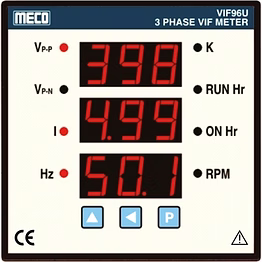 meco 3 phase vaf / vif meter - trms (model : vif96u)