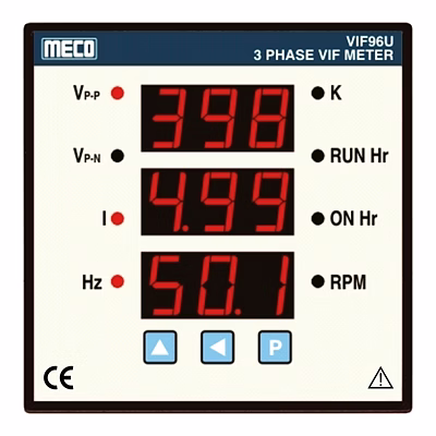 meco 3 phase vaf / vif meter - trms (model : vif96u)