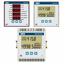 meco 3 phase multifunction power and energy meter / power line supervisor - trms (model : mfm-96s, spvr-96s, mfm-din rail)