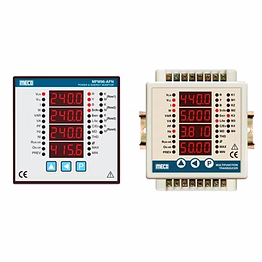 meco 1 phase & 3 phase multifunction power & energy meter / transducer with m. d & t. h. d. – trms with rs – 485 communication (model : mfm-96afn, mft-96afn din rail)