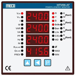 meco 3 phase multifunction power and energy meter with m.d.-trms (model : mfm-96af)