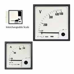 meco ac moving iron din panel ammeter & voltmeter (model : sq72, sq96)