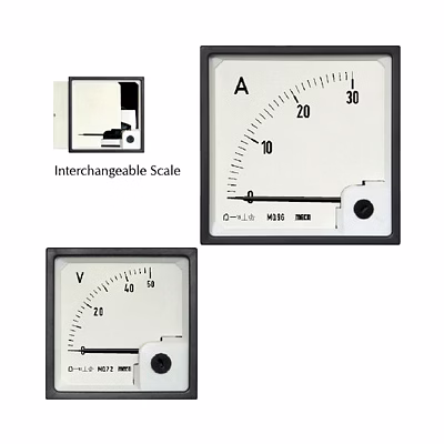 meco dc moving coil din panel ammeter & voltmeter (model : m72, m96, ml72, ml96, ml144, ml110)