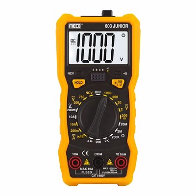 meco 3-1/2 digits 2000 counts manual ranging digital multimeter (model : 603 junior)