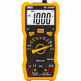 meco 3-5/6 digits 6000 counts auto ranging digital multimeter – trms (model : 801 junior)
