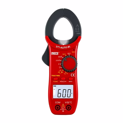 meco 3-1/2 digit 2000 counts 600a ac autoranging digital clampmeter with temperature – trms (model : 27t-auto bl)