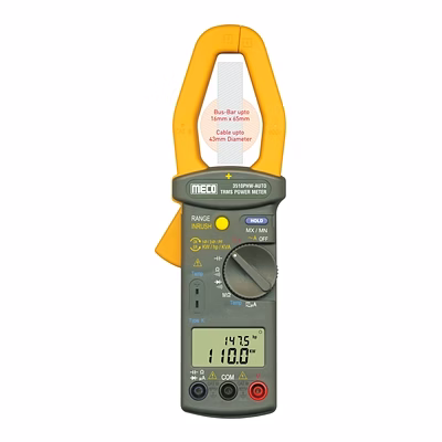 meco clamp - on trms power meter with automatic computation of 1 & 3 phase parameters (model : 3510phw - auto)