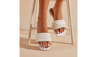 Intricate Weaving Flats For Women | Hand Crafted Woven Flats | Ladies Open Toe Flats Slippers