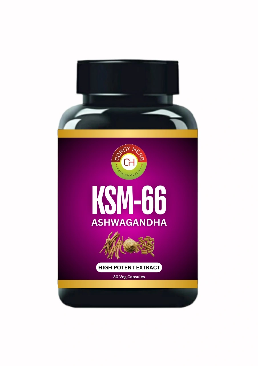 CORDY HERB Ashwagandha KSM-66 (500 mg) | Extra Strength | Support strength &amp; energy | Helps in Stress Management | For Men &amp; Women | Withania Somnifera Extract - 30 Vegetarian Capsules-1