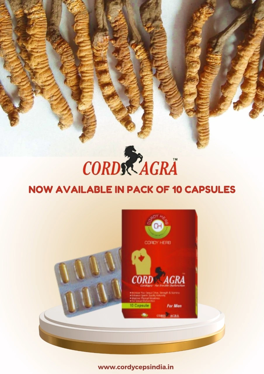 Cordy Herb Cordiagra Stamina &amp; Energy Booster, Men's Sexual Wellness Capsule for Erectile Dysfunction with Cordyceps, Honey Goat Weed,Tongat Ali, Maca Root , Ginseng , Ashwagandha-12588142