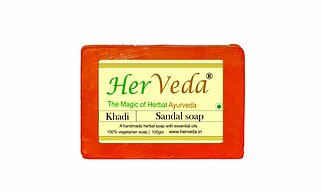 HerVeda Sandal Handmade glycerine Soap with Mysore Sandal Oil and coconut oil ,Buy one Get one free