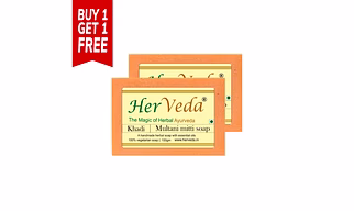 HerVeda Multani mitti Handmade glycerine soap 100 gm 100% Vegan ,Buy One Get Free