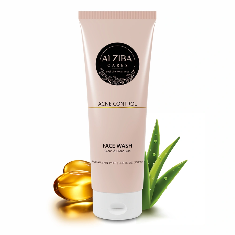 ALZIBA CARES Acne Clean And Clear Face Wash With 2% Salicylic Acid, Aloe Vera And Vitamin E | Effective &amp; Advance Acne / Pimple Care And Control | 100 ML | For Men And Women, All Season &amp; All Skin Types-12575578