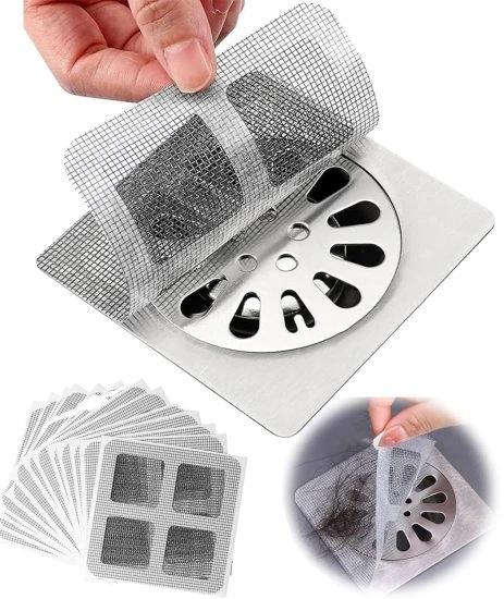 Disposable Shower Drain Hair Catcher Mesh Stickers, 20 Piece Set, for Bathroom, Laundry, Bathtub, Kitchen Sink, Kitchen Shower Drain Floor Sink Strainer Filter- ((Pack of 20 Piece))-12575746