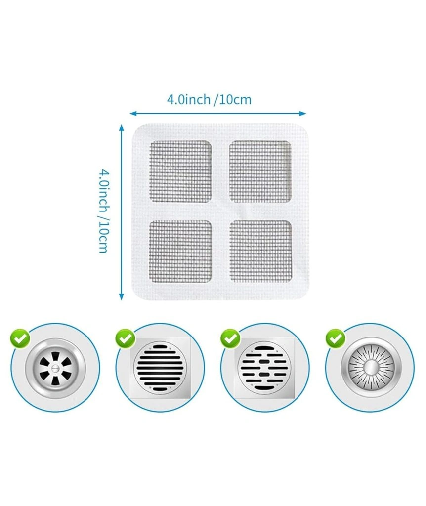 Disposable Shower Drain Hair Catcher Mesh Stickers, 20 Piece Set, for Bathroom, Laundry, Bathtub, Kitchen Sink, Kitchen Shower Drain Floor Sink Strainer Filter- ((Pack of 20 Piece))-4