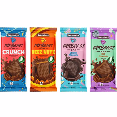 feastables by mrbeast chocolates - 4 flavors