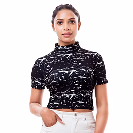 raados regular sleeves printed women black, white top