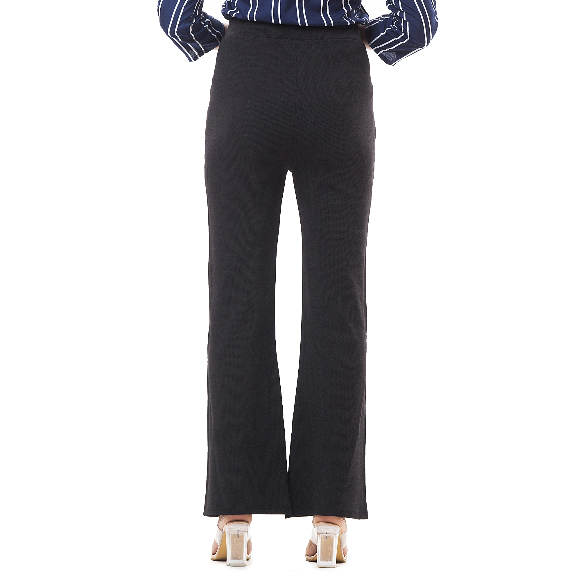 Black Lycra Blend Trousers-3