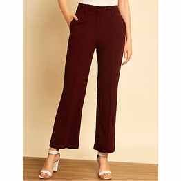 raados women regular fit maroon lycra blend trousers