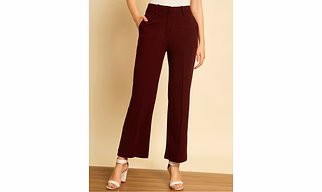 Women Regular Fit Maroon Lycra Blend Trousers