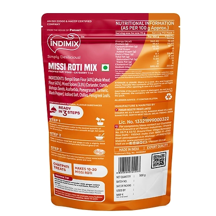 Indimix Missi Roti Mix - 500gm-1