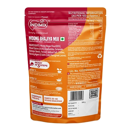 Indimix Moong Bhajiya Mix - 500gm-1